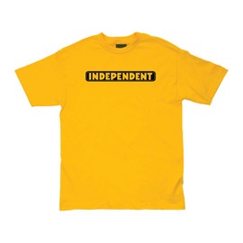 INDEPENDENT Truck Company Bar Logo S/S Midweight T-Shirt Gold w/Grey XL Youth
