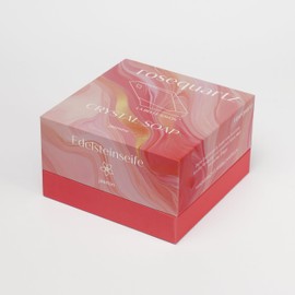 LA BELLE SAVON® Handseife [RoseQuartz] - Edelsteinseife - Handgemachte Naturseife mit echtem Edelstein - Vegan - Für Hände, Gesicht und Körper - Wellness & Spa Geschenk