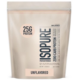 Isopure Zero Carb 100% Whey Isolate Protein Powder – Pure, Lactose-Free, Gluten-Free, with Essential Vitamins – Unflavored, 25g Protein Per Serving, 1 lb, 16 Servings.