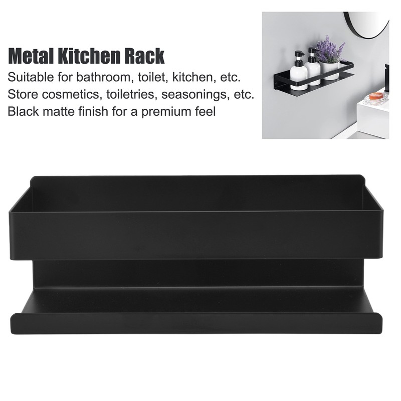 Single Tier Spice Rack 15kg Bearing Capacity Corrosion Resistant Black