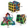 Carbon Fiber Sticker Speed Cube Set: 2x2x2 3x3x3 Pyramid Magic