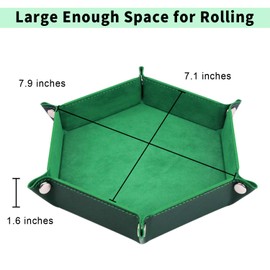 K.T. Fancy Dice Tray 6 Pieces Folding D&D Dice Tray Dice Holder Storage Box for Rolling Dice Games Metal Dice Rolling Tray PU Leather and Velvet