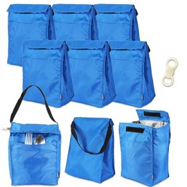 Platinum Series Bulk Insulated Lunch Bag Set - Bundle with 6 Reusable Cooler Lunch Boxes Plus Bottle Opener | Reusable Meal Holders for Travel, Work, School and More