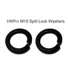 M10 Black Split Lock Spring Washer, 8.8 Grade Carbon Steel,