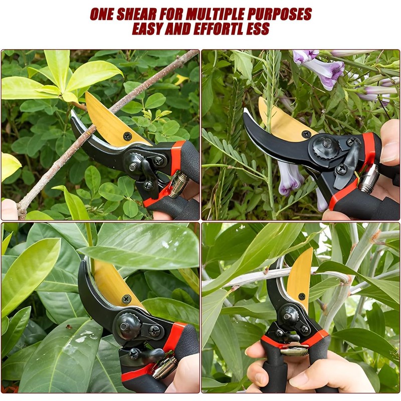 Efforias 8" Professional Secateurs Premium Titanium Bypass Pruning Shears, Hand