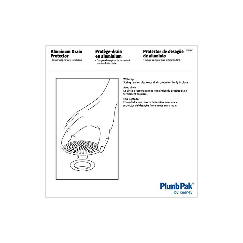 Plumb Pak Pp820-65 Flat Sink Strainer with Clip, Aluminum, 5.375"