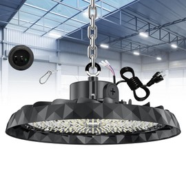 Thelux UFO Dimmable LED High Bay Light 200W, High Bay LED Shop Light 30,000LM 0-10V Dimmable, 5' Cable with US Plug, Hanging Hook, Safe Rope, ETL Listed High Bay for Warehouse Factory Barn Shop 1Pack