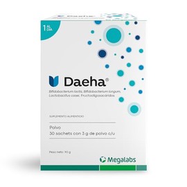 DAEHA Suplemento Probiótico con Mezcla de Lactobacilos | Bifidobacterias | Apoyo a la Microbiota Intestinal | Bienestar de la Piel | 30 Sachets