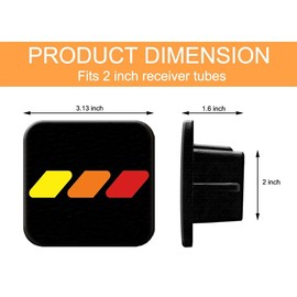 2 Inch Tri-Color 3 Color Logo Trailer Hitch Receiver Tube Plug Cap Cover, Aluminum Metal Car Tire Valve Stem Caps Cover Compatible with Toyota Car Accessories.