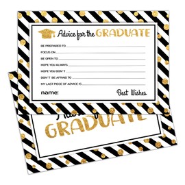 PETCEE 50PCS Graduation Advice Cards,Class of 2023 Graduation Wish Cards for Graduates High School College Graduation Party Favor Game Activities Supplies