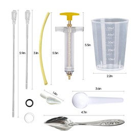 SQUSIMEI 8 Pcs Bird Feeding Syringe Set Feeding Tubes for Baby Birds Parrot Hand Feeding Syringe Pet Syringe Feeding Tube Stainless Steel Metal Feeding Spoon Small Animals (50ml-Set of Eight)