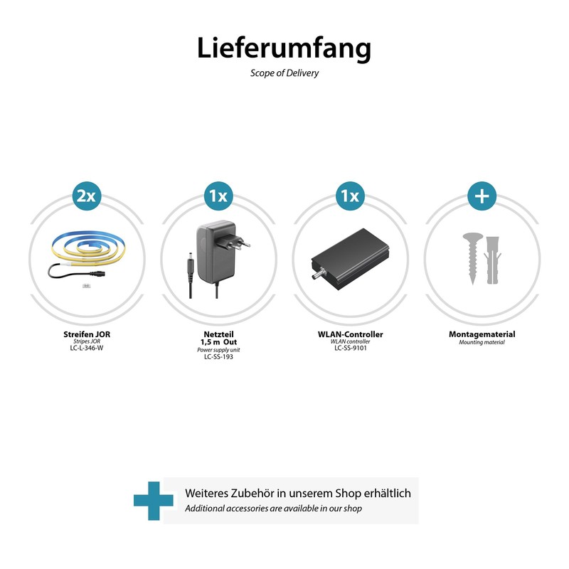 ledscom.de JOR COB LED Strip 100.0 cm Flat White 22.54