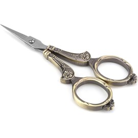 Tijeras de Coser Vintage de Acero Inoxidable para Cortar Manualidades, Herramienta Duradera y Eficiente para Hacer Telas e Hilos, Bronce - 1 Tijera (Figura 8 tallada en bronce.)