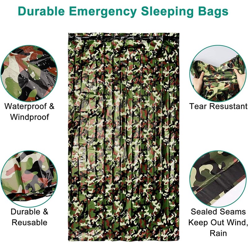 EEEKit Survival Bag, 2 Pieces Lightweight Emergency Sleeping Bag Equipment,