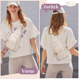 JasGood Tragetasche für Damen Crossbody Leder Umhängetasche Brusttasche Sling Rucksack für Mode Reisen