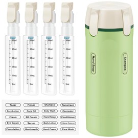 Set di flaconi dispenser da viaggio 4 in 1, Dispenser da viaggio 4 in 1, 4-in-1 Barattoli da Viaggio Riutilizzabili e Ricaricabili, Flaconi con Pompetta Ricaricabili, per Shampoo, Lozioni, Balsamo