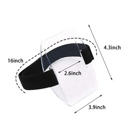 Aotunbey 10 Pcs Arm Badge Holder Armband ID Card Holder with Adjustable Hook and Loop Fastener Clear Name Tag Badge Carrier Black