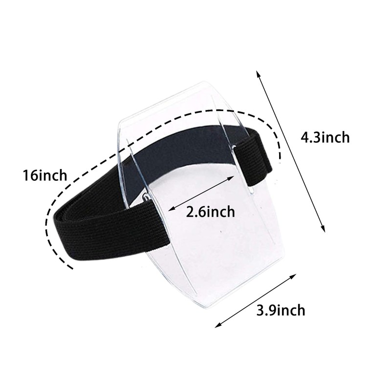 Aotunbey 10 Pcs Arm Badge Holder Armband ID Card Holder