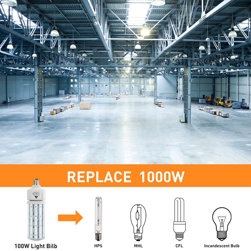 2 Pack 100W LED Corn Light Bulb 5000K Daylight 15000