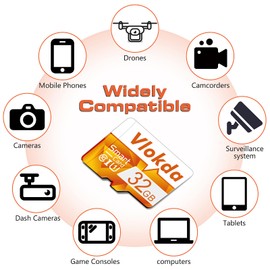 32G SD Card for Dash Cam 32GB Memory Card for Dash Camera, 100MB/s, C10, U1, Full HD, Card, Ultra High Speed TF Card for Dash Cam, Smart Phone, PC