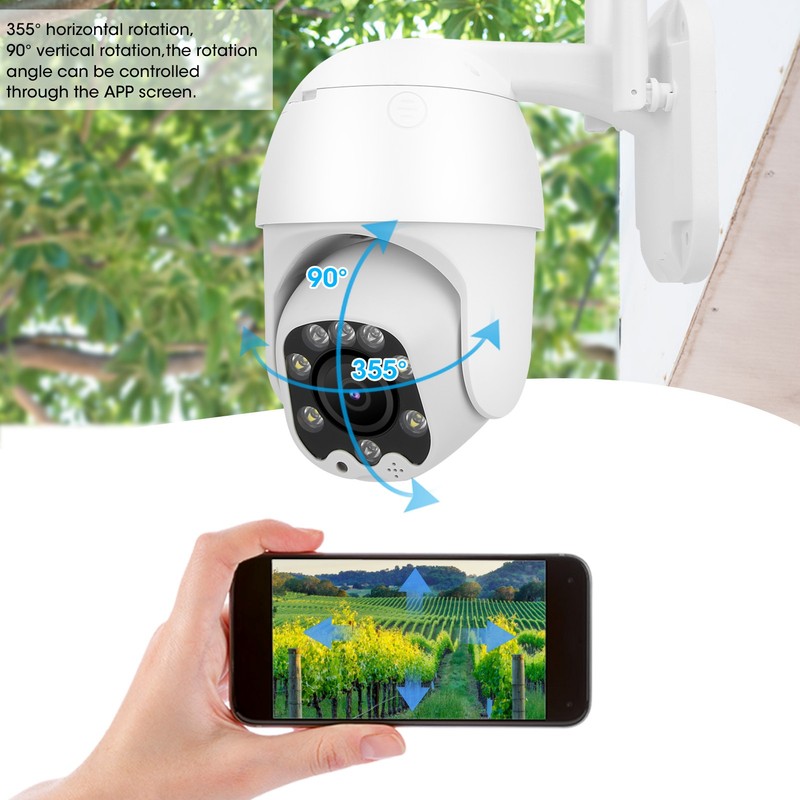 1080P Wifi PTZ Camera 8 Lights Nigh Vision IP66 Waterproof