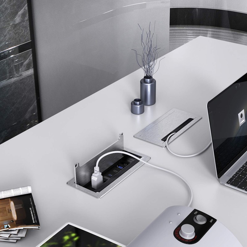 WEBANG Recessed Connectivity Box Outlet for Conference Room Table with