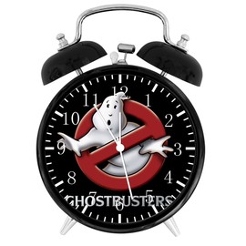 Hdecor Twin Bell Ghostbusters Alarm Desk Clock with Night Light Quite Silent Non-Ticking 4 Inches Glass Face - Great Decor for Home or Office – Best Gift Ideas for Birthday or Holidays W362, Black