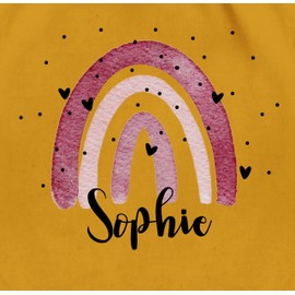 Geschenk mit Namen personalisiert by Shirtracer - Gym Bag Backpack - Boho - Rainbow, 10 Mustard Yellow