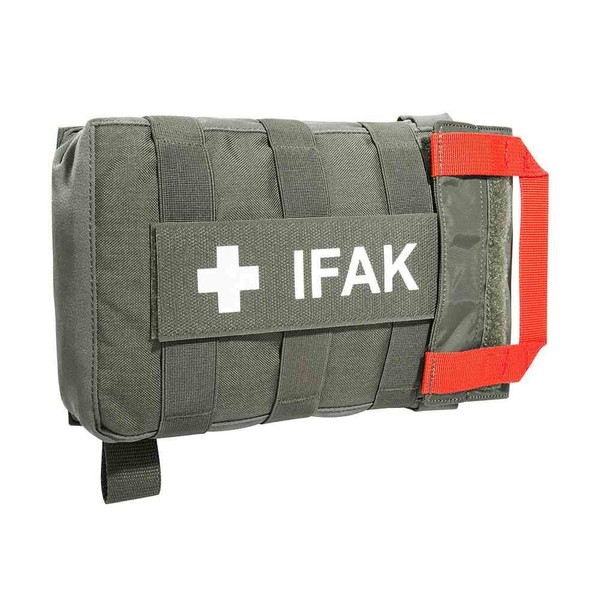 Tasmanian Tiger TT IFAK Pouch VL L Molle Compatible First Aid Kit Belt Bag for Hiking Outdoor Travel Police Service (Stone Grey-Olive IRR)