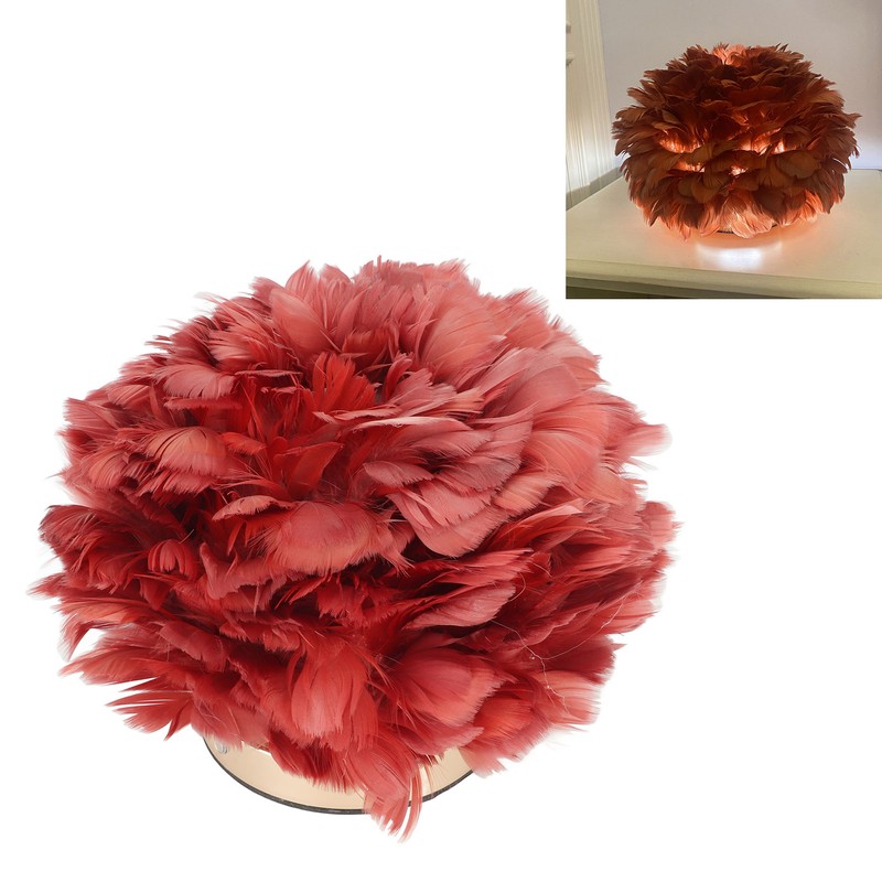Feather Table Lamp Stepless Dimming USB Charging Touch Control LED