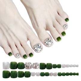 ALUBES 3D Gel Nail Tip, Foot Gel Nail Seal, Nail Sticker, Nail Sticker, Nail Sticker, Nail Self Nail for Home, For Beginners, Summer Nail (24 Pieces, 12 Sizes)