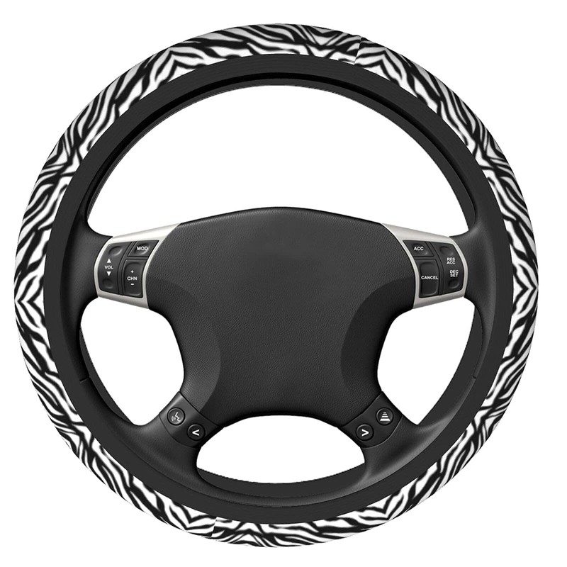 Zebra Steering Wheel Covers Non Slip Neoprene Stripe Pattern Steering