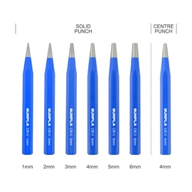 Gunpla 7 Pieces Pin and Center Punch Set Chrome Vanadium Heavy Duty 120mm Pilot Holes Drilling Punches with 1-6mm Head Tools Kit in Storage Pouch