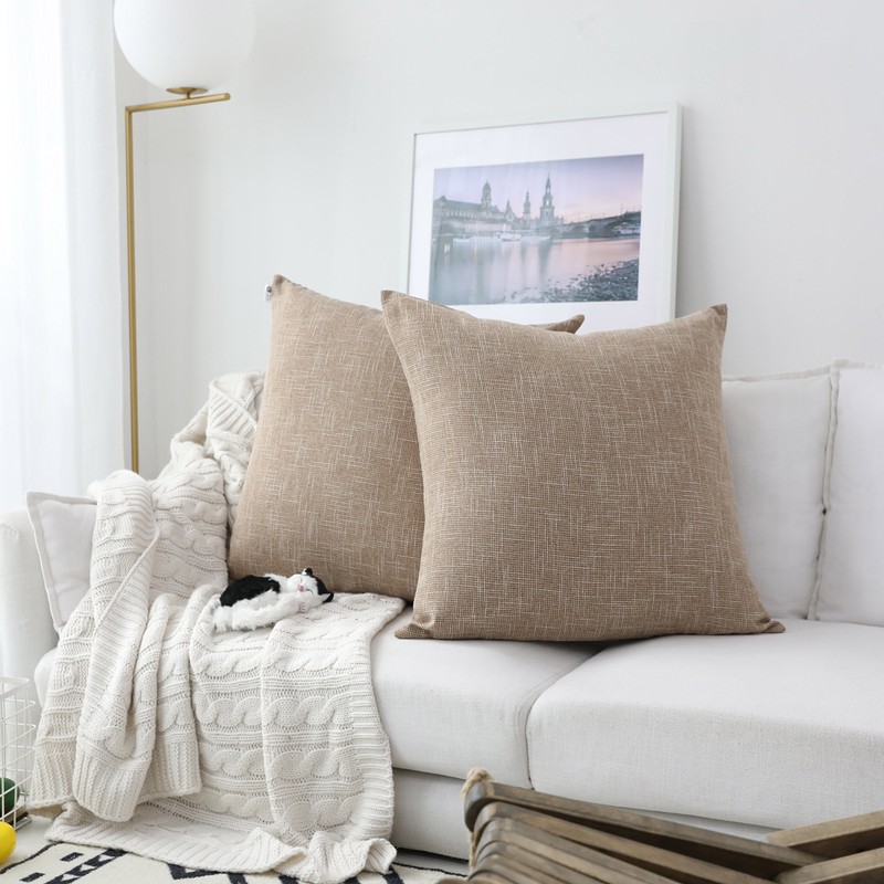 Kevin Textile Decor Burlap Natural Style Lined Linen Throw Pillow