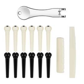 LYTIVAGEN Pack of 12 Guitar Bridge Pins Pins Guitar Bridge Pins 2 Pieces Guitar Saddle Puller Remover Extractor Tool Guitar Bridge Pins Guitar Saddle Nut Guitar Bridge for All Guitars