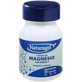 NATURAGEL MAGNESIO  Citrato de Magnesio con Omega 3  30 Cápsulas de 1000mg  Suplemento Mineral Esencial de Alta Biodisponiblidad  Naturagel