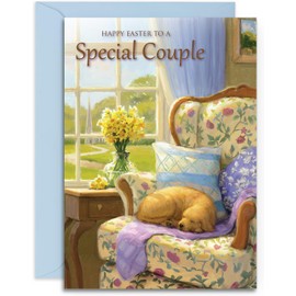 To a Special Couple Easter Card - Time for a Nap - A5 Size with Envelope