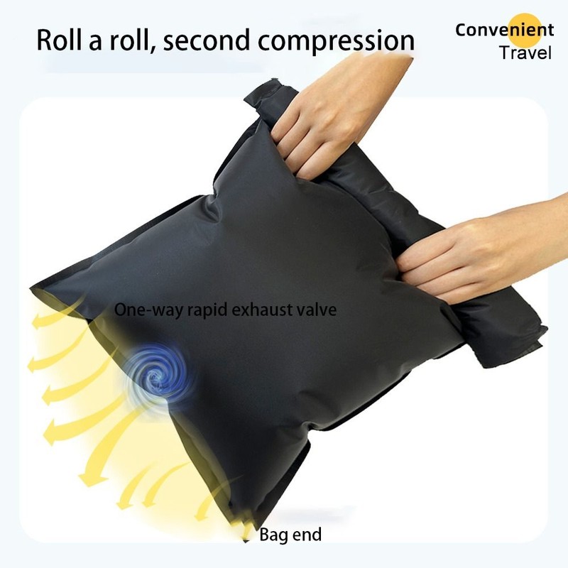 Roll-Up Compression Storage Bags for Travel – Pump-Free Reusable Clothing