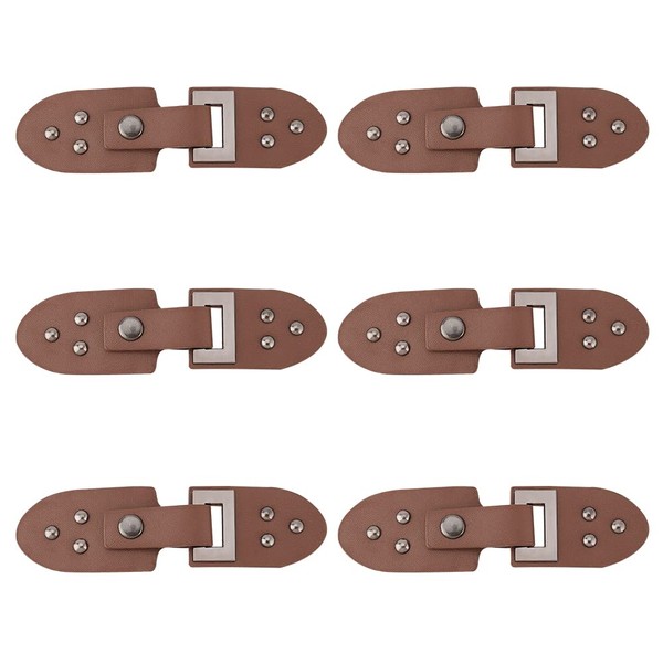 FINGERINSPIRE 6 Pairs Leather Sew-On Toggles Closures Coconut Brown PU