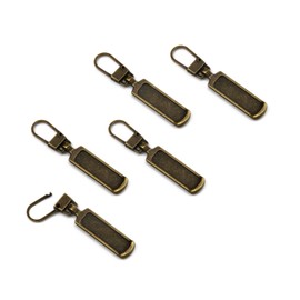 TOPASION Metal Zipper Pull Replacement for Small Holes, Detachable, Repair for Jacket, Bag Boots, Purse, Coat, Pants (5 Pcs Bronze)