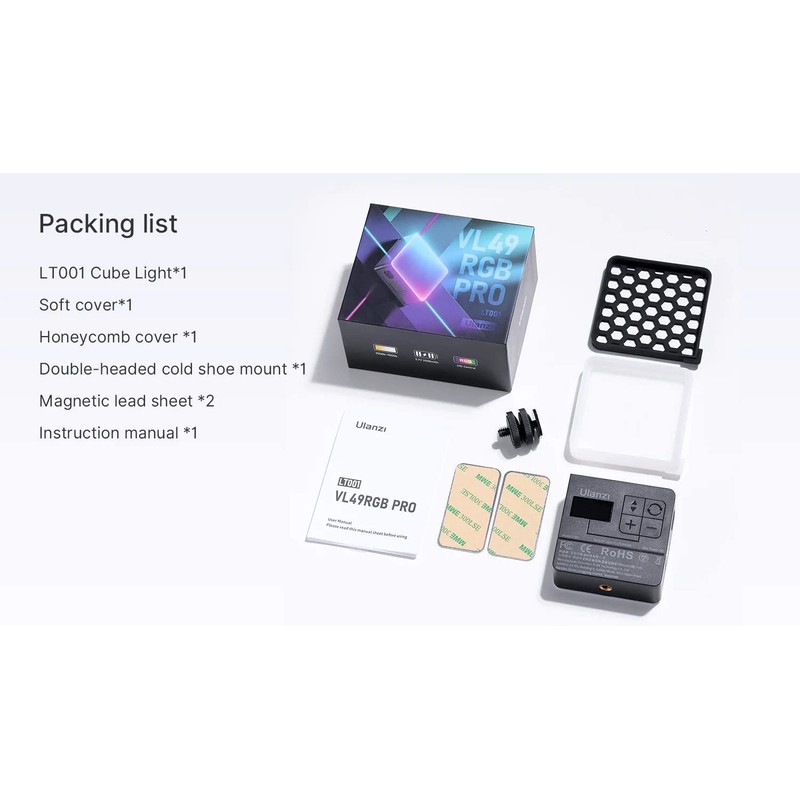 Ulanzi VL49 Pro RGB Mini Led Vlogger Youtuber Light
