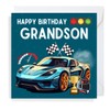 Second Ave Racing Car Grandson Square Children's Kids Birthday Greeting
