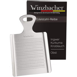 Winzbacher - The Original - Stainless Steel Ginger Grater | Ideal for Ginger, Turmeric and Garlic | Dishwasher Safe | Ideal for Preparing Ginger Tea