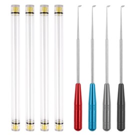MOLENCO Pack of 4 Fishing Hook Remover, Stainless Steel Fishing Unhooking Disgorger with Storage Tube, Portable Hoe Remover Fishing Unhook with Magnets for Small and Large Fishing Hooks (18 cm)