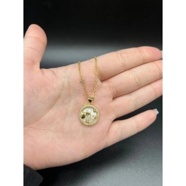 Zodiac Acuario Zodiac Sign Astrology Horoscope Round Circle Pendant Necklace Fashion