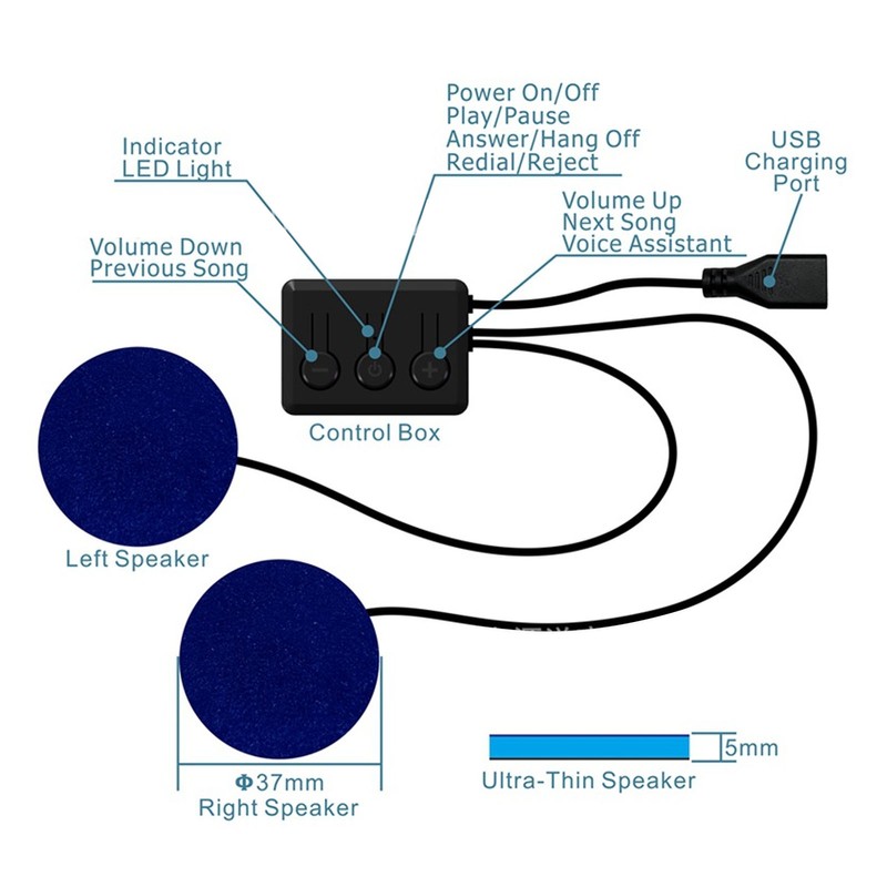 Bluetooth Headband V5.2 Chip Music Clearer Stereo Sound English Voice
