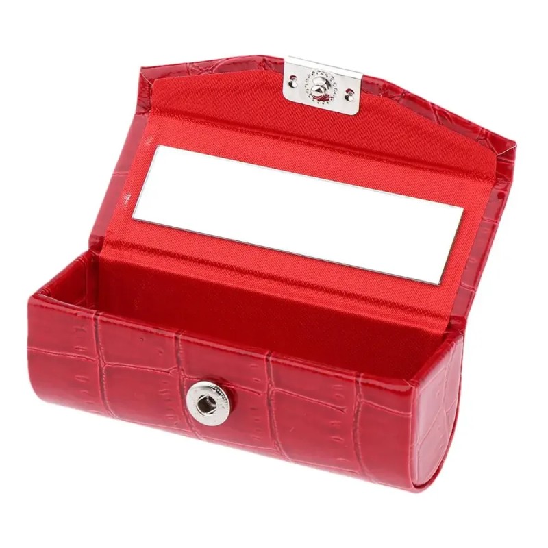 Estuche De Lápiz Labial Individual De Pu Para Rojo Naranja