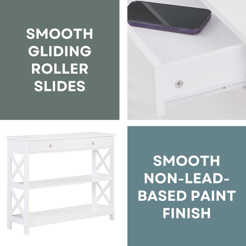 Convenience Concepts Oxford 1-Drawer Console Table 39.5" - Farmhouse Sofa