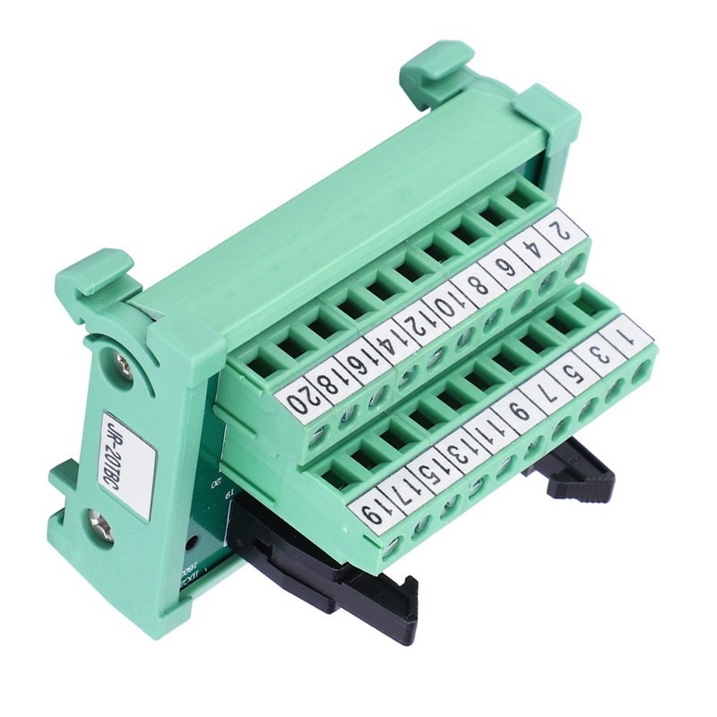 Terminal Block Connector PLC Module IDC-20P 35mm DIN Rail Wiring