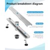 Shower Drain Stainless Steel for Bathroom: Brushed Nickel Linear Shower